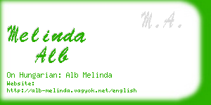 melinda alb business card